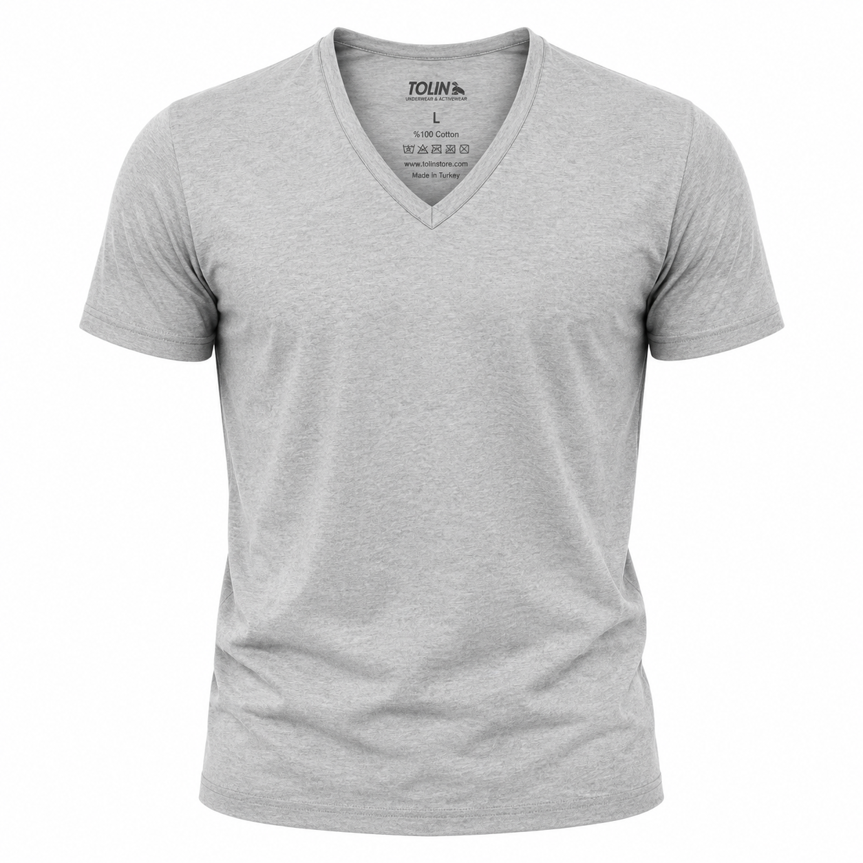 فانيلا رجالي ملون نص كم قبة V تولين – Tolin Men's V-Neck Short Sleeve Cotton T-Shirt