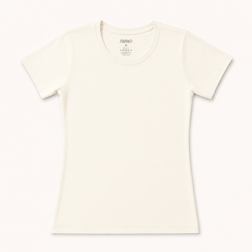 324 | بدي نسائي نص كم قطن 100% – Tolin تولين | Women's Short Sleeve Cotton Top