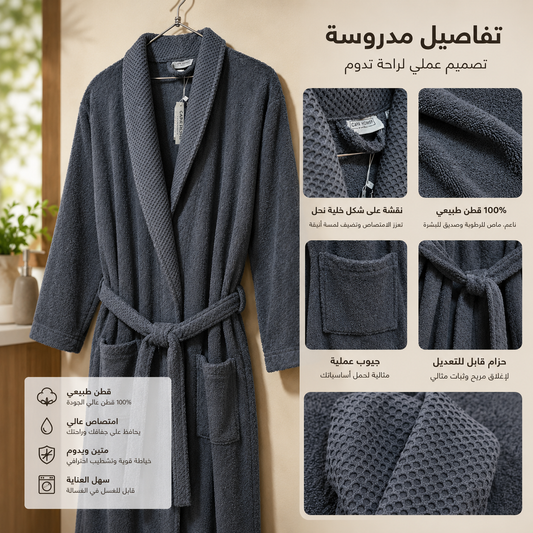 روب حمام قطني رجالي - نسائي تولين | Tolin  Men & Women Cotton Bathrobe
