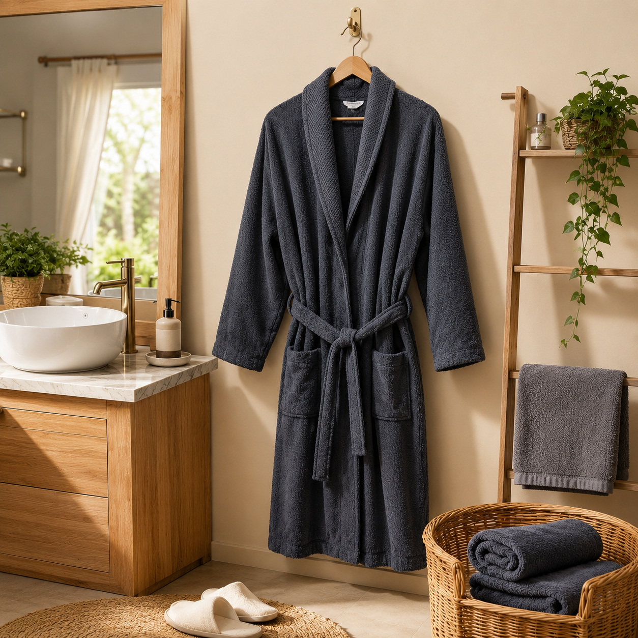 روب حمام قطني رجالي - نسائي تولين | Tolin  Men & Women Cotton Bathrobe