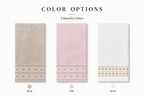 بشكير قطني فاخر بنقشة زهور مطرزة – 3 ألوان | Floral Embroidered Cotton Towel