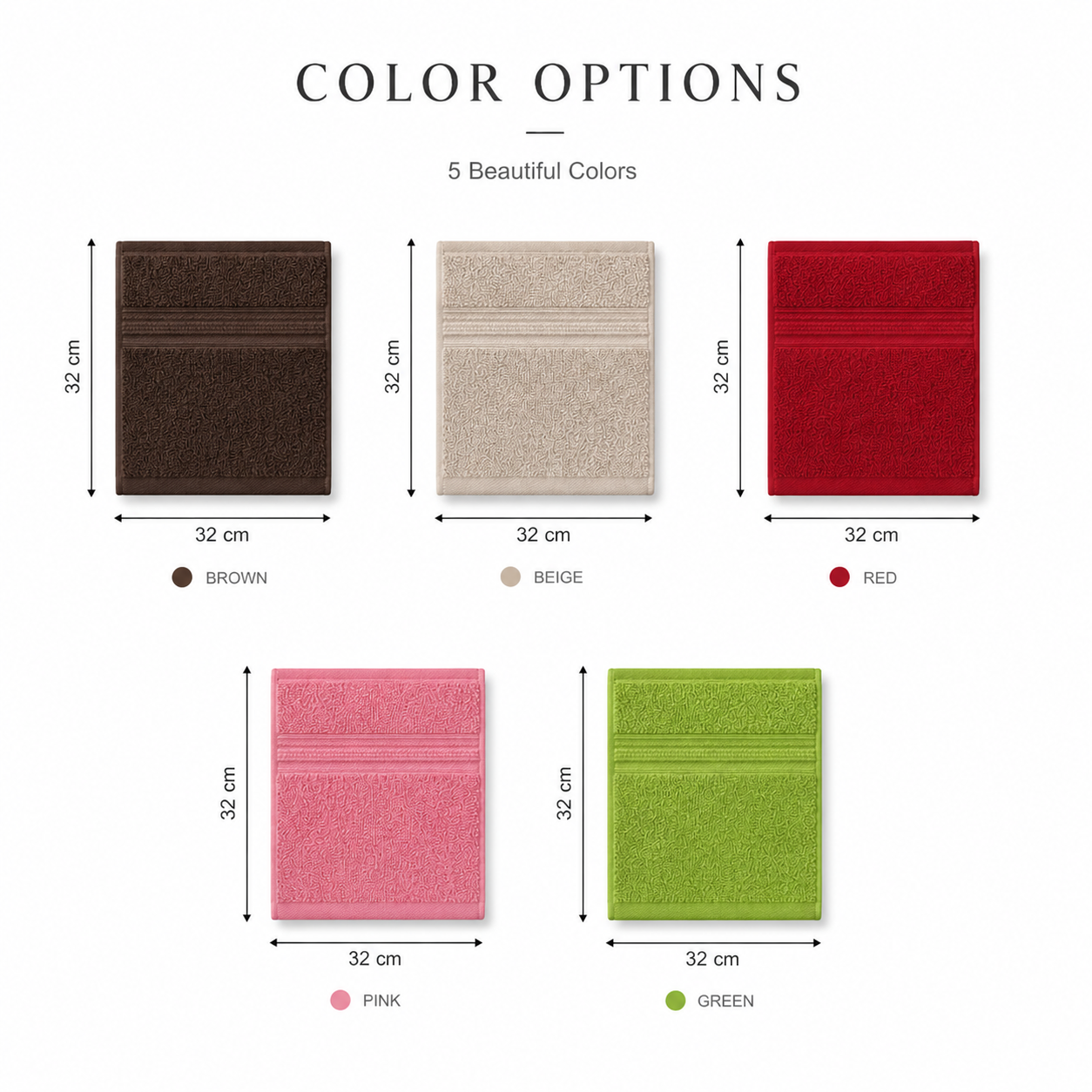 بشكير وجه قطن 100% – 32×32 سم | Cotton Face Towel