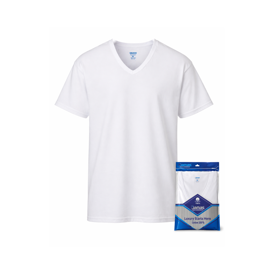 فانيلا رجالي قطني قبة V داماس – Damas Cotton V-Neck Undershirt (صناعة مصرية)