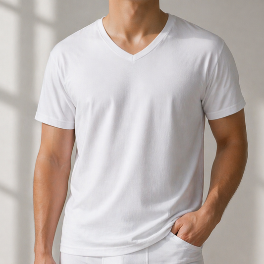 فانيلا رجالي قطني قبة V داماس – Damas Cotton V-Neck Undershirt (صناعة مصرية)