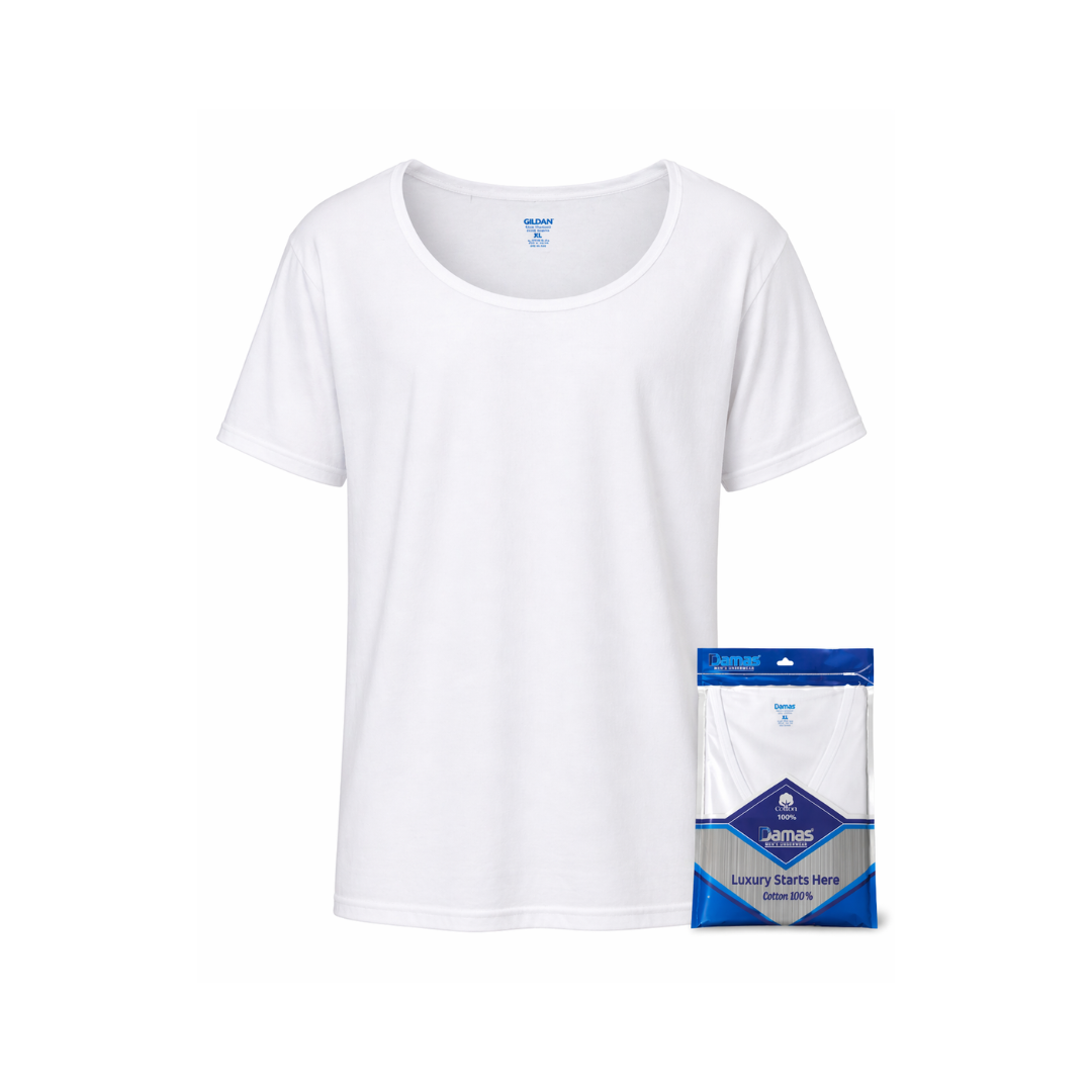 فانيلا رجالي قطني قبة مدورة واسعة داماس – Damas Cotton Wide Round Neck Undershirt (صناعة مصرية)