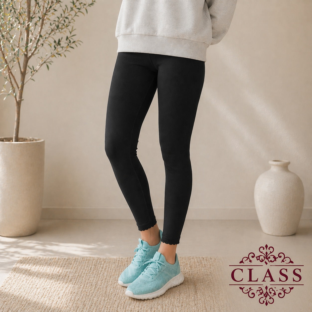 فيزون أسود قطني نسائي | Black Cotton Women’s Leggings