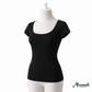 بدي نص كم قطن أسود من السماح | Alsamah Black Cotton Short Sleeve Top