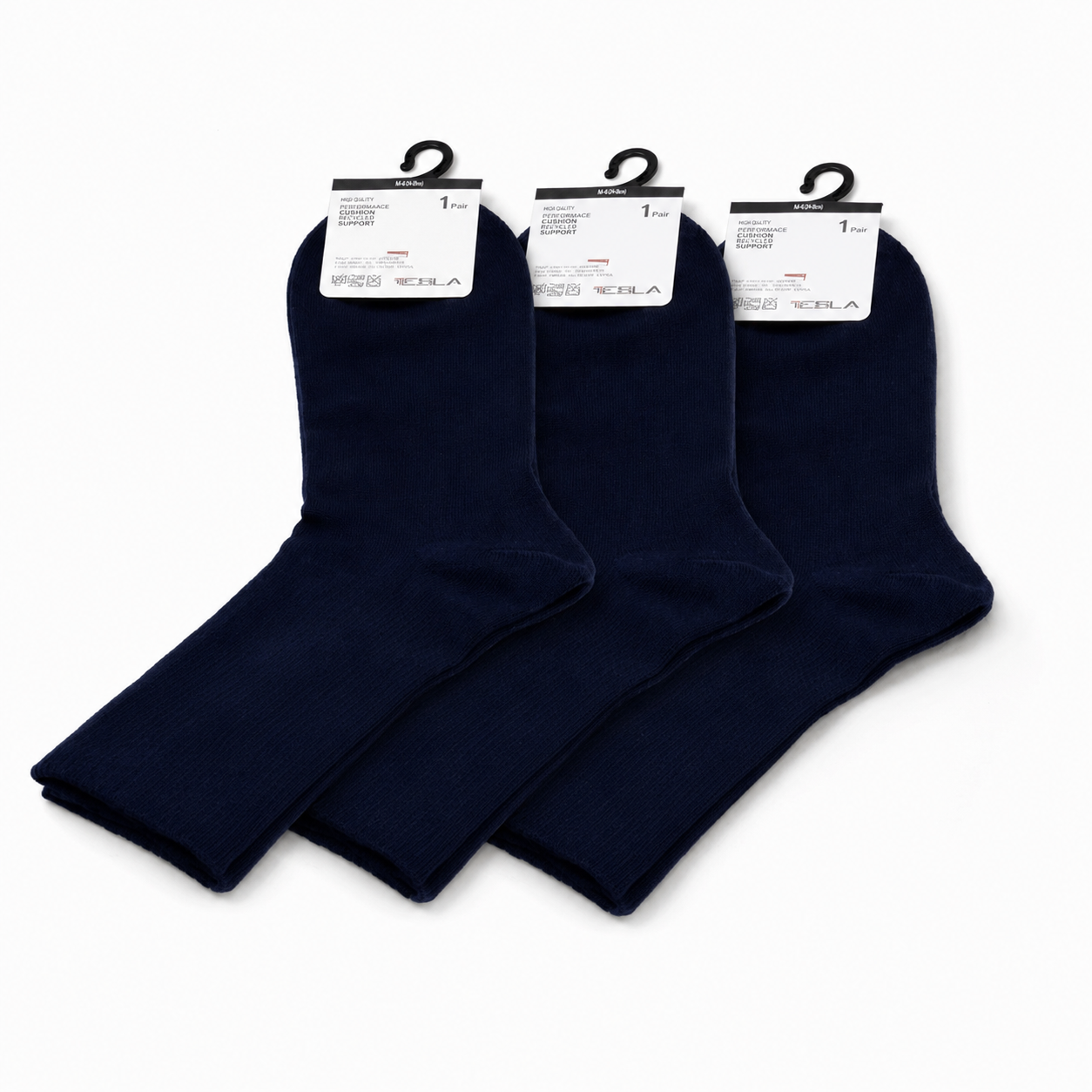 جوارب رياضية رجالية قطنية قصيرة 3 قطع إيبلا – Ebla Men’s Athletic Cotton Short Socks