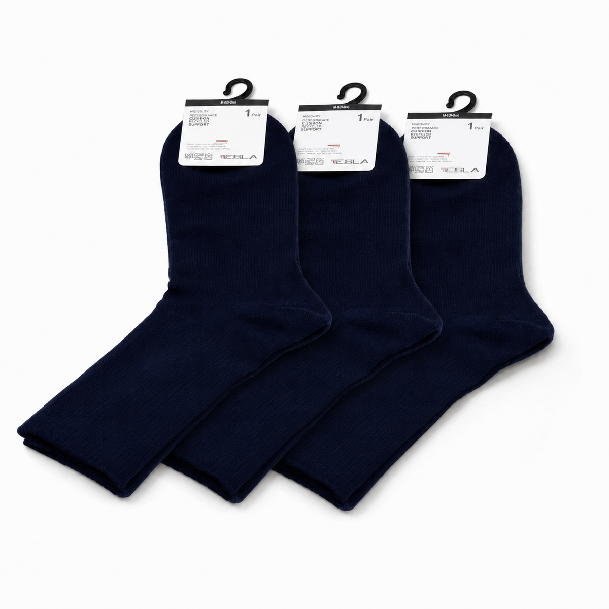 جوارب رياضية رجالية قطنية قصيرة 3 قطع إيبلا – Ebla Men’s Athletic Cotton Short Socks