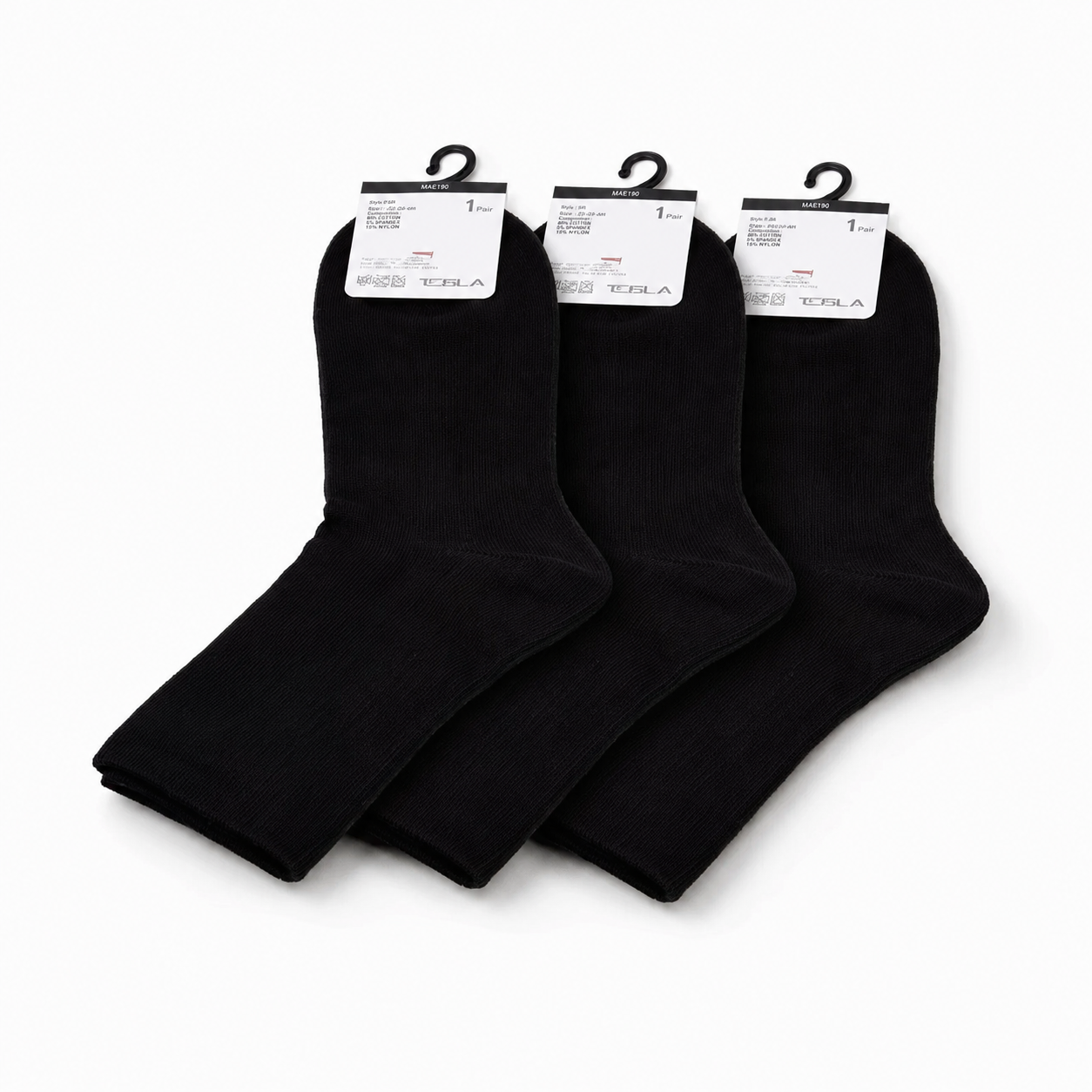 جوارب رياضية رجالية قطنية قصيرة 3 قطع إيبلا – Ebla Men’s Athletic Cotton Short Socks