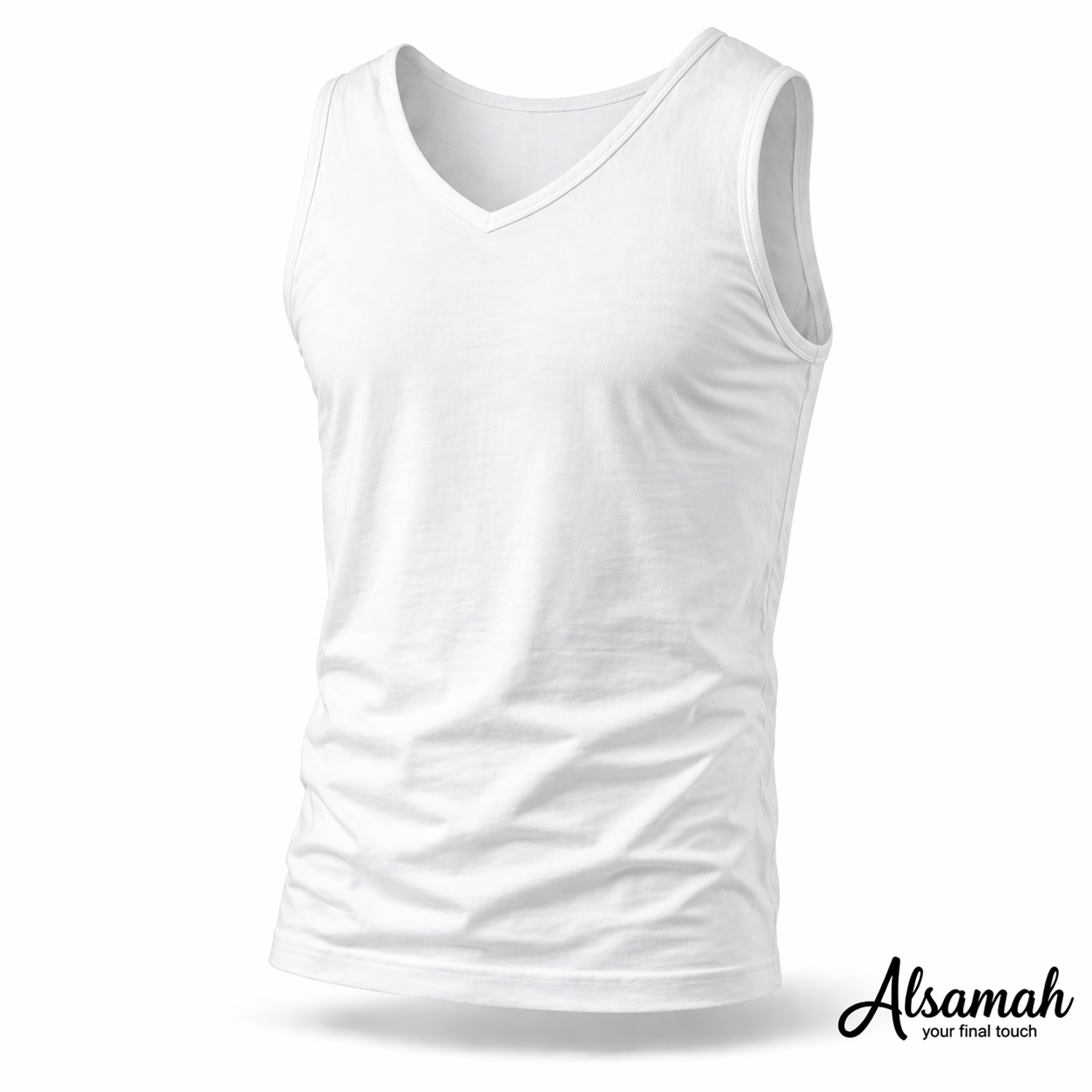 شيّال كتف عريض قبة V قطن 100% – السماح | Alsamah Wide Strap V-Neck Cotton Tank Top