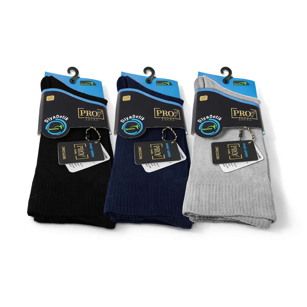 جوارب طبية لمرضى السكري رجالي بامبو طويلة – Bamboo Diabetic Crew Socks