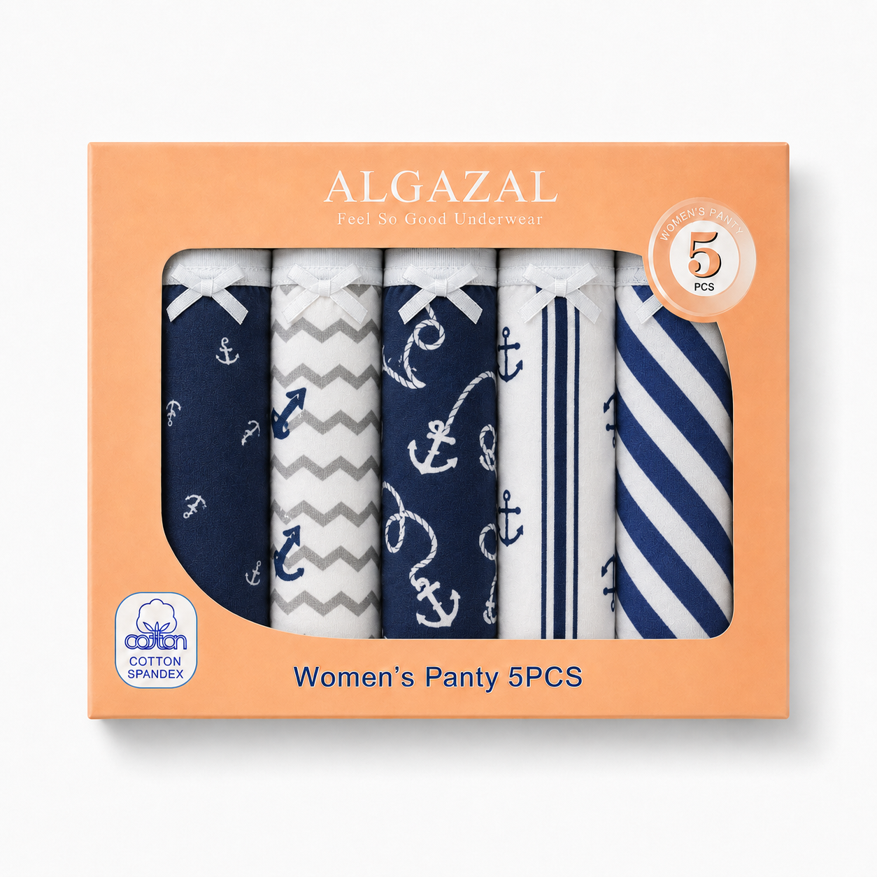 باكج سليب نسائي 5 قطع قطن وسباندكس | Women's Slip 5PCS Set