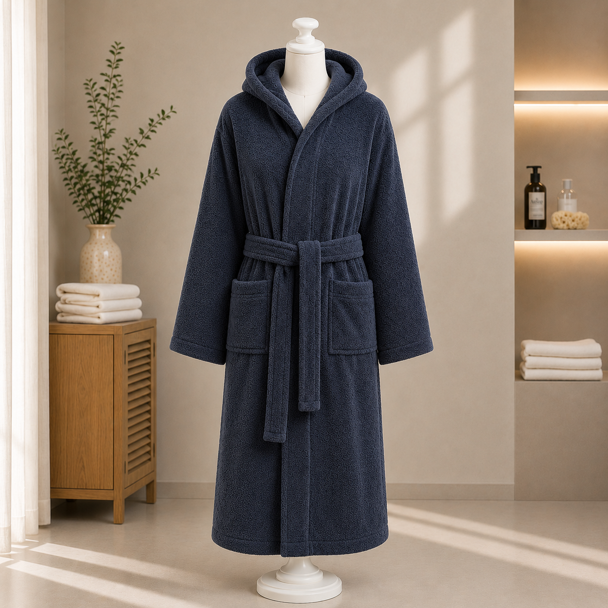 روب حمام رجالي / نسائي بقبعة – Unisex Hooded Bathrobe
