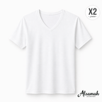 فانيلا نص كم قطن 100% قبة V (قطعتين) – السماح - Alsamah 2-Pack V-Neck Cotton Undershirt